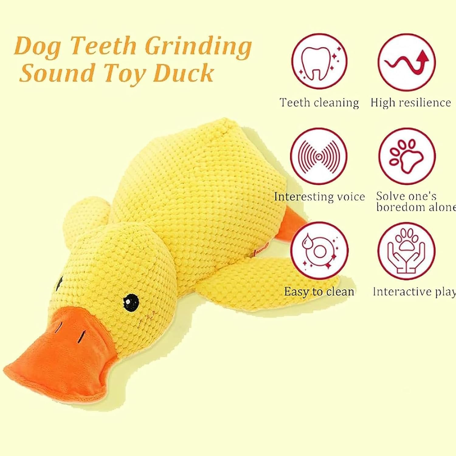 Mellow Dog Calming Duck, 2026 New Calming Duck Dog Toy, Calming Ducks Dog Toy, the Mellow Dogs Calming Pillow with Quacking Sound, Soft Stuffed Ducks Dogs Toys for Indoor Puppy Small