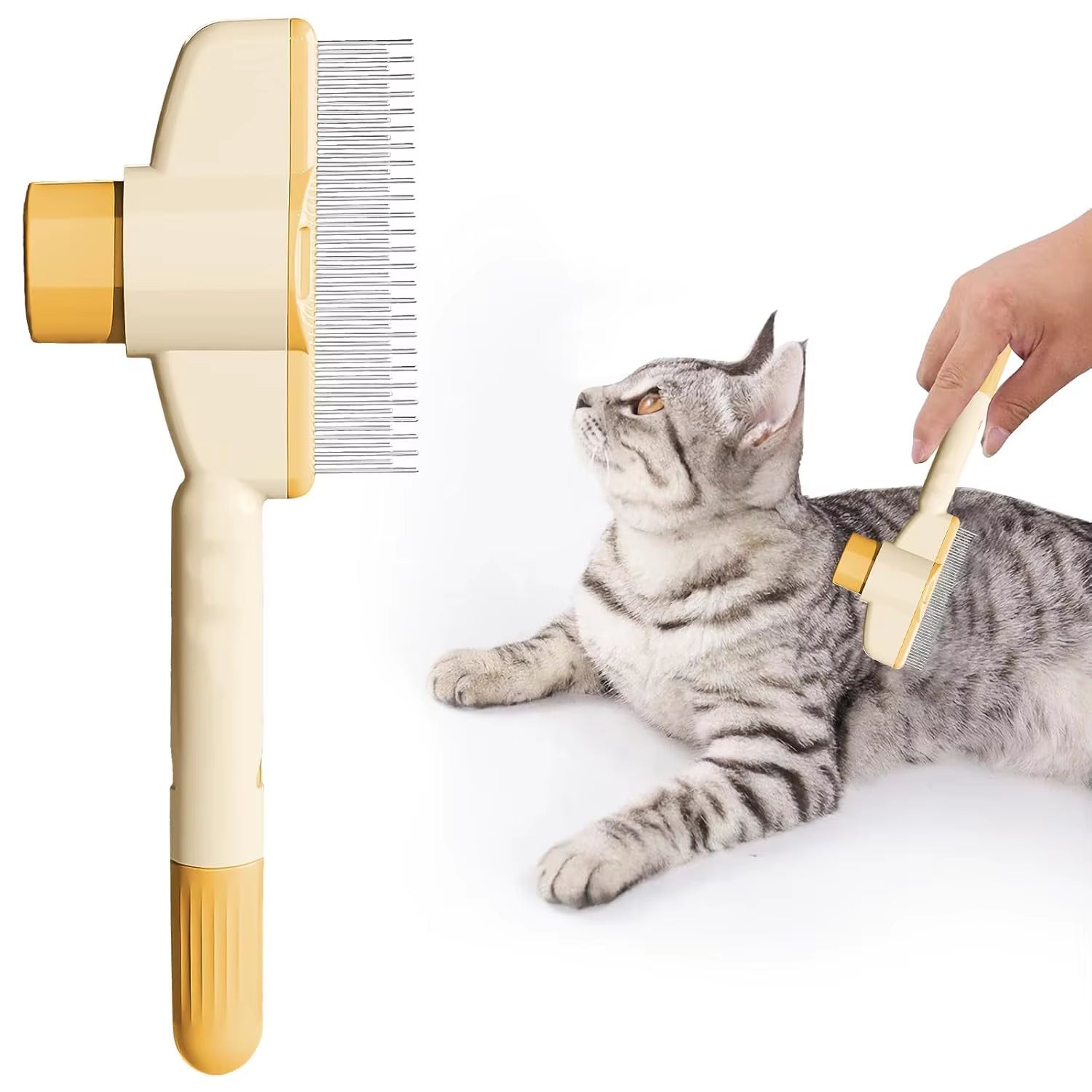 Dog Hair Remover Comb One Button Dogs Brush Self-Cleaning Cat Brush Massage Combs for Dog Grooming Cleaning Brushes Dog Supplies