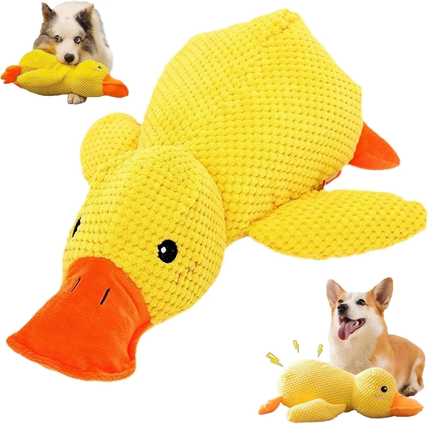 Mellow Dog Calming Duck, 2026 New Calming Duck Dog Toy, Calming Ducks Dog Toy, the Mellow Dogs Calming Pillow with Quacking Sound, Soft Stuffed Ducks Dogs Toys for Indoor Puppy Small