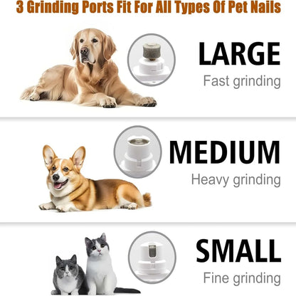 Pet Nail Clippers, Quiet Pet Nail Grinder with LED Lights for Large Medium Small Puppy Dogs and Cats, Pet Nail Grooming Tool