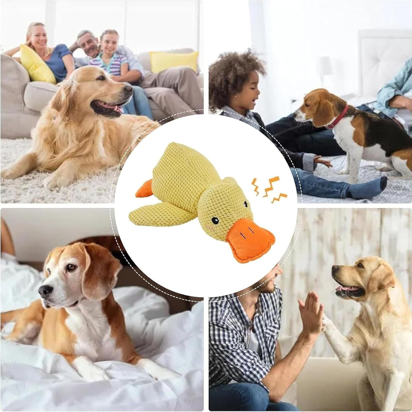 Mellow Dog Calming Duck, 2026 New Calming Duck Dog Toy, Calming Ducks Dog Toy, the Mellow Dogs Calming Pillow with Quacking Sound, Soft Stuffed Ducks Dogs Toys for Indoor Puppy Small