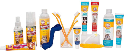 for Pets Tartar Control Dog Dental Kit, Enzymatic Toothpaste with Toothbrush and Fingerbrush, Baking Soda Formula Reduces Plaque and Tartar, Safe for Puppies, Beef Flavor, 3-Piece