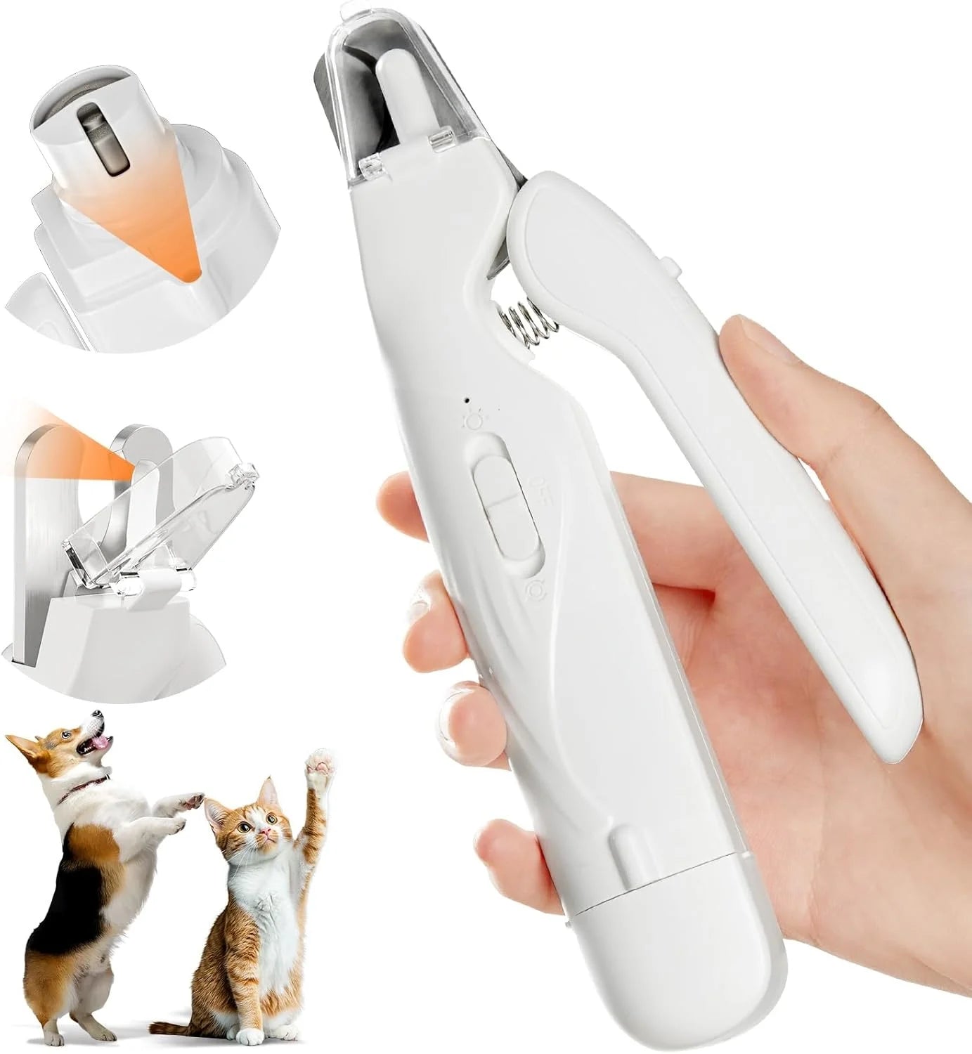 Pet Nail Clippers, Quiet Pet Nail Grinder with LED Lights for Large Medium Small Puppy Dogs and Cats, Pet Nail Grooming Tool