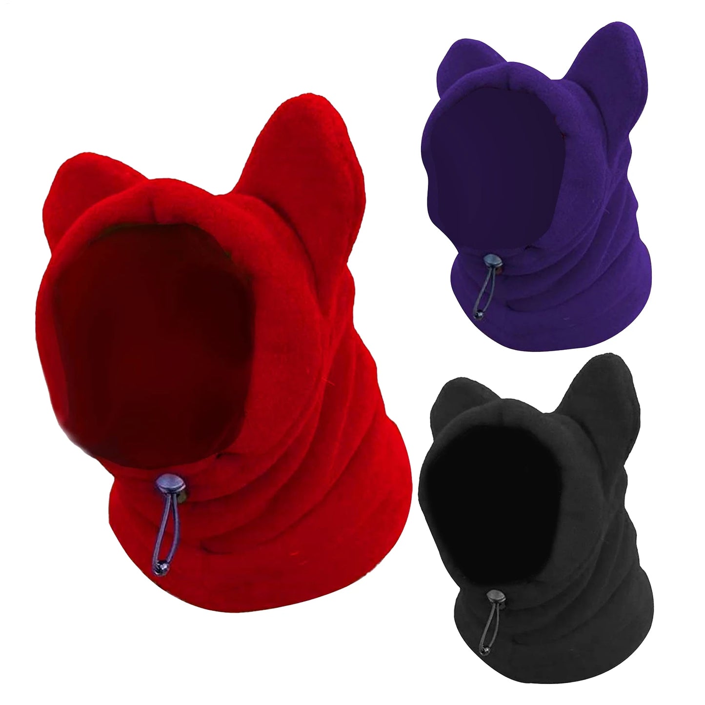Dog Beanie Pet Hood with Ear Muff Breathable Dog Warm Hat for Cold Weather Camping Outdoors Hiking Festival Holiday Costume