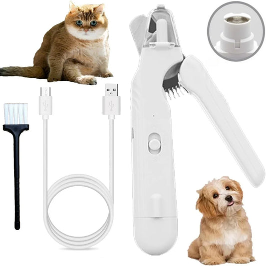 Pet Nail Clippers, Quiet Pet Nail Grinder with LED Lights for Large Medium Small Puppy Dogs and Cats, Pet Nail Grooming Tool