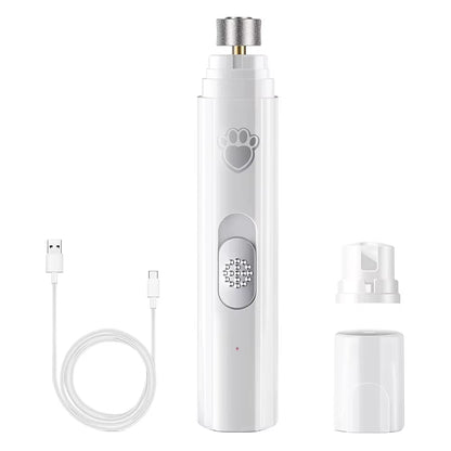Electric Dog Nail Grinder Painless LED Light Pet Nail Grinder with Polisher Wheel 2-Speed Pet Nail Clipper for Pet Paws Grooming