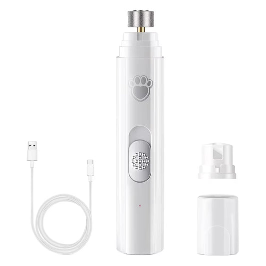 Electric Dog Nail Grinder Painless LED Light Pet Nail Grinder with Polisher Wheel 2-Speed Pet Nail Clipper for Pet Paws Grooming