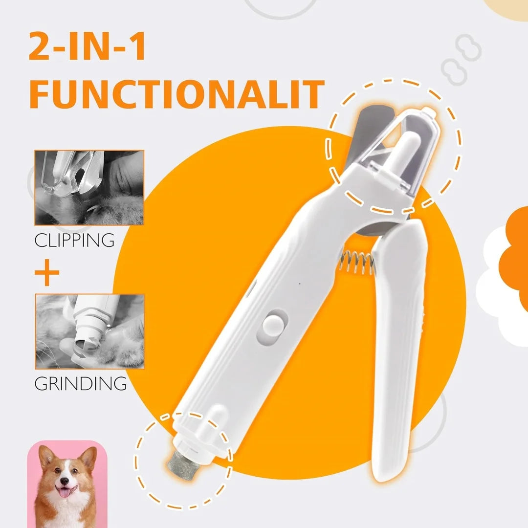 Pet Nail Clippers, Quiet Pet Nail Grinder with LED Lights for Large Medium Small Puppy Dogs and Cats, Pet Nail Grooming Tool