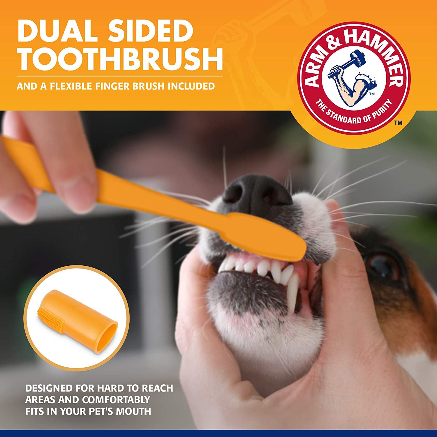 for Pets Tartar Control Dog Dental Kit, Enzymatic Toothpaste with Toothbrush and Fingerbrush, Baking Soda Formula Reduces Plaque and Tartar, Safe for Puppies, Beef Flavor, 3-Piece