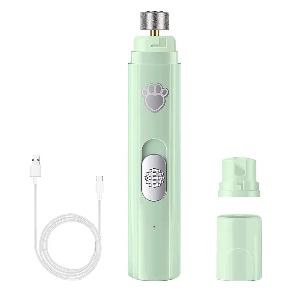 Electric Dog Nail Grinder Painless LED Light Pet Nail Grinder with Polisher Wheel 2-Speed Pet Nail Clipper for Pet Paws Grooming