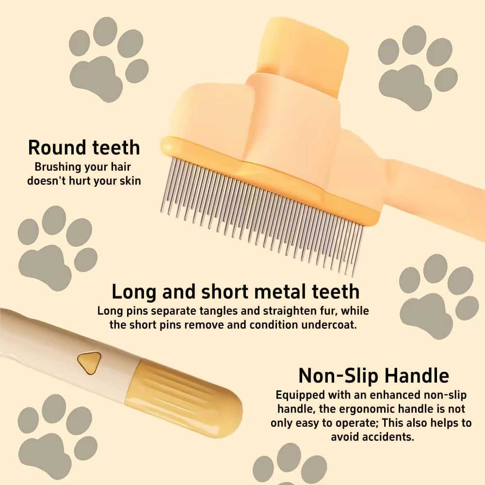 Dog Hair Remover Comb One Button Dogs Brush Self-Cleaning Cat Brush Massage Combs for Dog Grooming Cleaning Brushes Dog Supplies