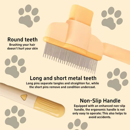 Dog Hair Remover Comb One Button Dogs Brush Self-Cleaning Cat Brush Massage Combs for Dog Grooming Cleaning Brushes Dog Supplies