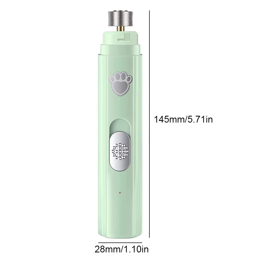 Electric Dog Nail Grinder Painless LED Light Pet Nail Grinder with Polisher Wheel 2-Speed Pet Nail Clipper for Pet Paws Grooming