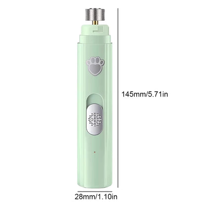 Electric Dog Nail Grinder Painless LED Light Pet Nail Grinder with Polisher Wheel 2-Speed Pet Nail Clipper for Pet Paws Grooming