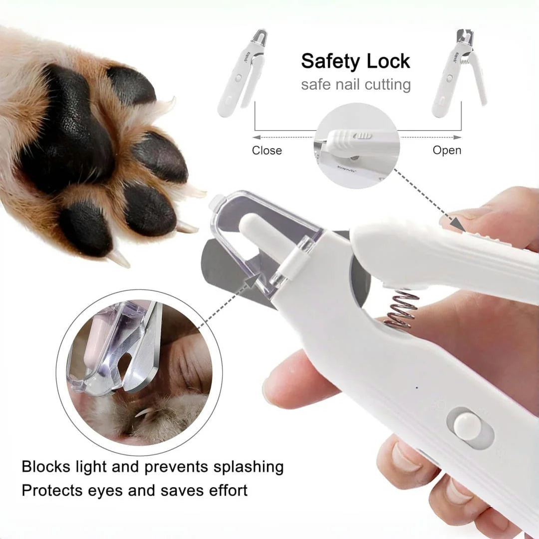 Pet Nail Clippers, Quiet Pet Nail Grinder with LED Lights for Large Medium Small Puppy Dogs and Cats, Pet Nail Grooming Tool