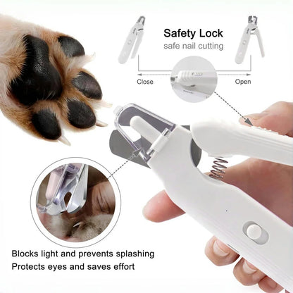 Pet Nail Clippers, Quiet Pet Nail Grinder with LED Lights for Large Medium Small Puppy Dogs and Cats, Pet Nail Grooming Tool