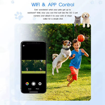 4K 30Hz Pet Collar Camera, Animal Vlog Camera Mini Action Camera for Video Records Dog Collar Camera