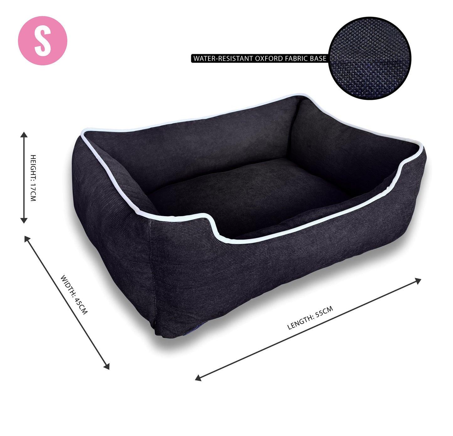 BLACK Corduroy LUXURY Dog Bed, Machine Washable, Pet Bed, Dog Gift, Premium Dog Bed, Small to Medium Sized Dogs, Puppy Bed, Dog Mattress